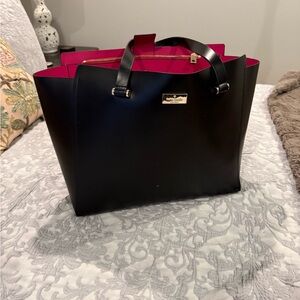 Kate Spade Black Tote with Pink Interior